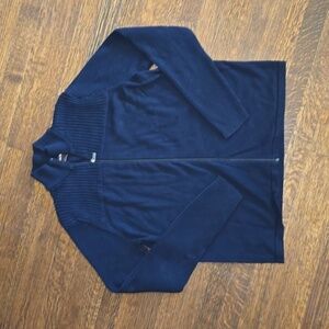 Men's Michael Kors Navy Blue Zip-up Sweater Size XL